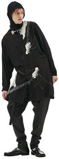 Yohji Yamamoto silk satin guitar print blouse 205104